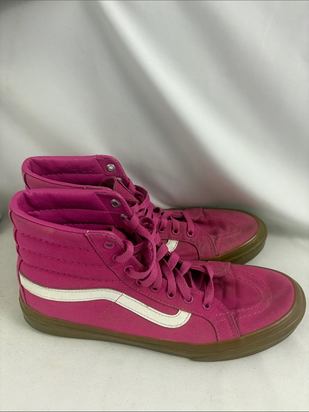 Vans Womens Hightop Shoes Size 9 Pink Sneakers Skateboard - Picture 8 of 13
